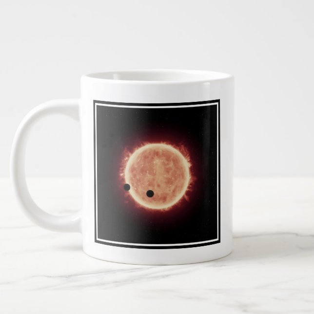 Grande Tasse Planètes Transitant Red Nwarf Star Dans Trappist-1 (Gauche)