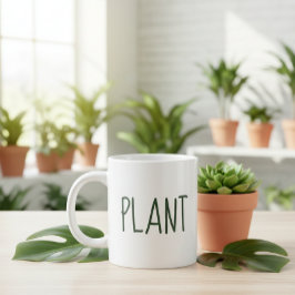 Grande Tasse PLANT Minimalist Gardener White Coffee Mug
