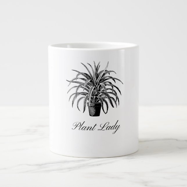 Grande Tasse Plante Lady Black and White Specialty Mug (Devant)