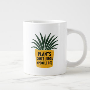 Grande Tasse Plantes drôles ne jugent pas l'art de tampon encre