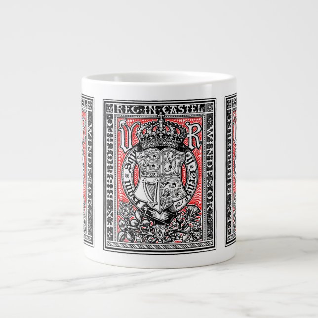 Grande Tasse Plaque Queen Victoria au château de Windsor (Devant)