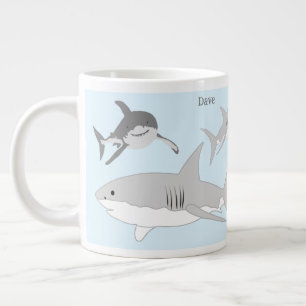 Grande Tasse Playy Ocean Sharks Blue Design