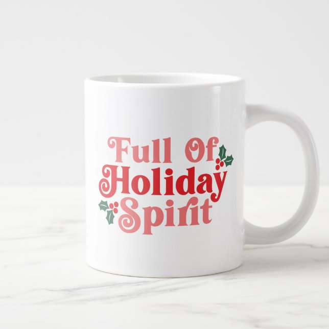 Grande Tasse Plein d'esprit de vacances - Typographie festive (Droite)