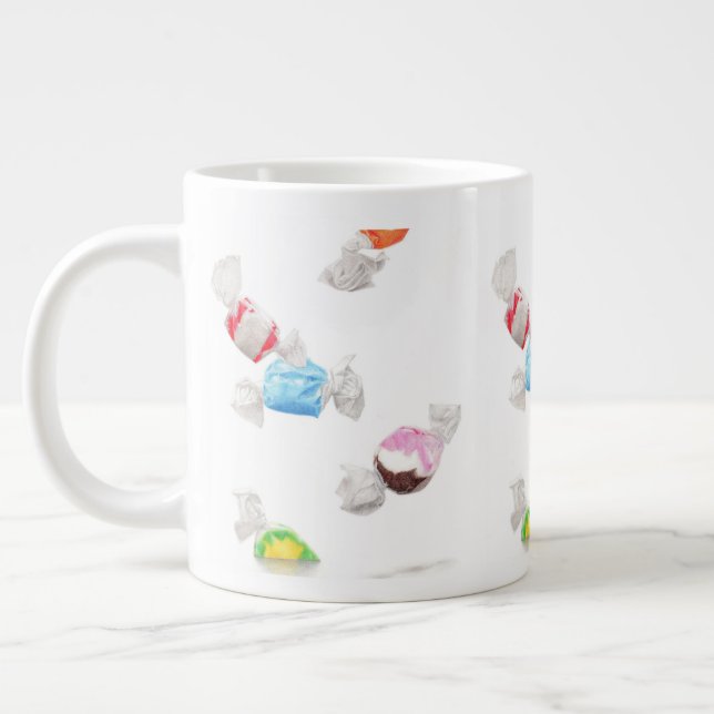 GRANDE TASSE PLUIE DE CARAMELS MUG GRAND BLANC (Gauche)