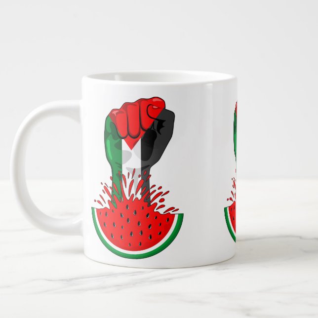 Grande Tasse Poing de résistance palestinienne sur le symbole d (Gauche)