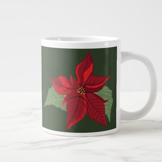 Grande Tasse Poinsettia Flower- Christmas- Ceramic Ornament (Droite)