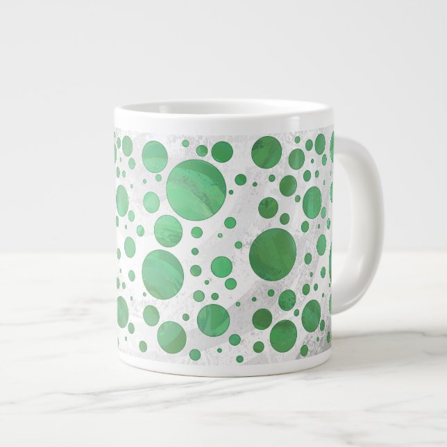 Grande Tasse Point Polka crème émeraude (Devant droit)