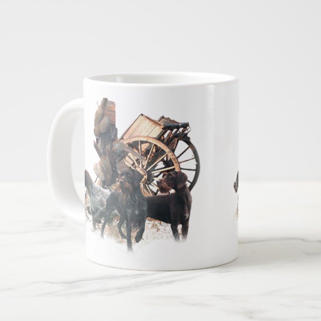 Grande Tasse Pointeur À poils durs allemand autocollant Plaque  (Devant gauche)