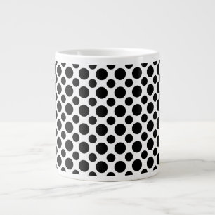 Grande Tasse Pois noirs blancs grands et petits