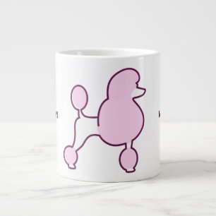 Grande Tasse Poodé rose de texte personnalisé