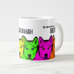 Grande Tasse Pop Art personnalisé Sibérie Husky