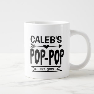 Grande Tasse Pop Pop Jumbo Mug avec le nom et l'année du grand-