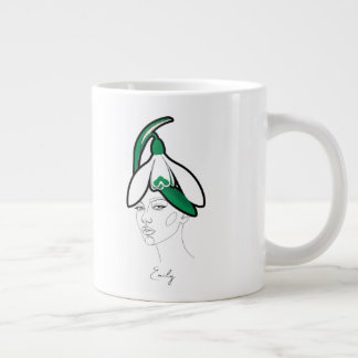 Grande Tasse Portrait de fleur de naissance personnalisé de jan