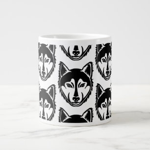 Grande Tasse Portrait noir et blanc Husky Lino Coupe