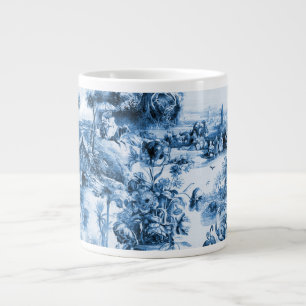 Grande Tasse Portugais bleu tuiles romantique scène motif