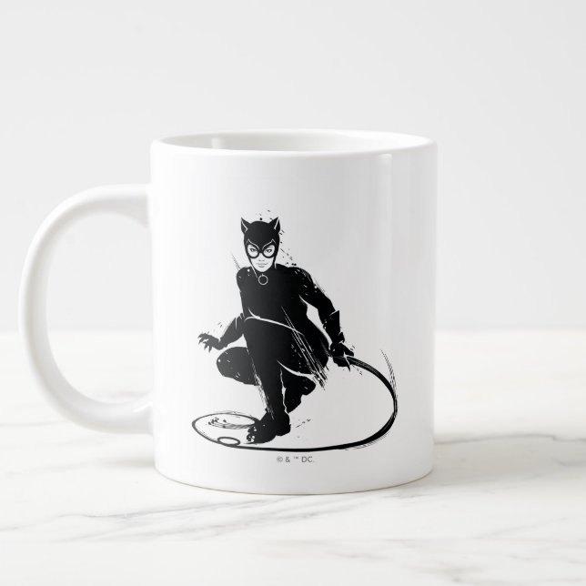 Grande Tasse Pose à pinceau en encre Catwoman (Gauche)