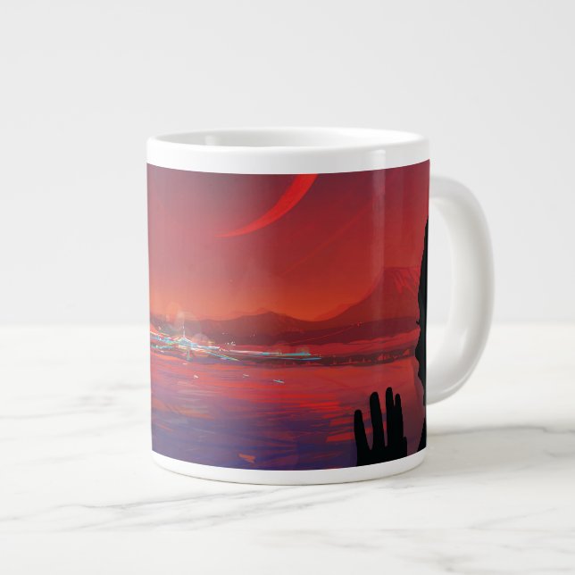 Grande Tasse Poster de l'espace rétro - Les spectateurs observe (Devant droit)