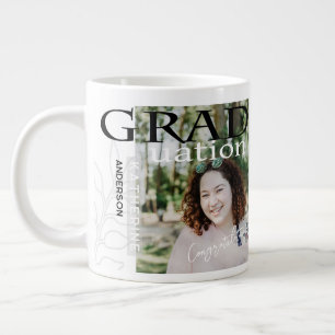 Grande Tasse Poster d'études supérieures photo stylisée blanc