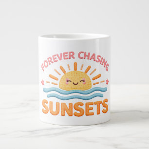 Grande Tasse Poursuivre à jamais les couchers de soleil Mignon