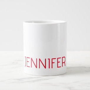 Grande Tasse Professionnel minimaliste moderne blanc rouge nom