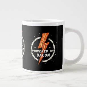 Grande Tasse Propulsé par Bacon Funny Retro Fodie esthétique