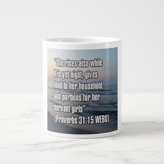 Grande Tasse Proverbes 31:15 WEBU Mug (Devant)