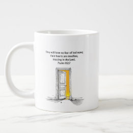 Grande Tasse Psalm 112:7 Bible Verse Christian Gift Mug
