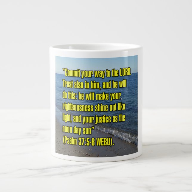 Grande Tasse Psaume 37:5-6 Mug WEBU (Devant)