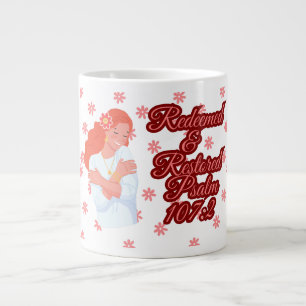 Grande Tasse Psaumes de la Bible 107:2 Mug de café géant