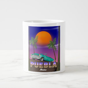 Grande Tasse Puebla Mexico, affiche de vacances