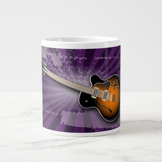 Grande Tasse Purple Grunge Burst Guitar Spécialité Mug (Devant)