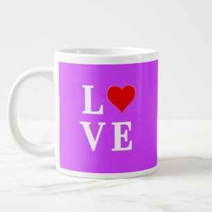 Grande Tasse Purple LOVE Heart Élégant élégant