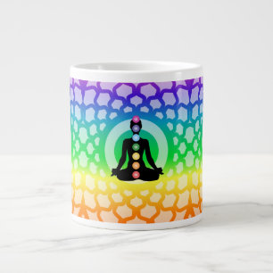 Grande Tasse Rainbow Chakra Yoga Jumbo Mug Sacré Géométrie Art