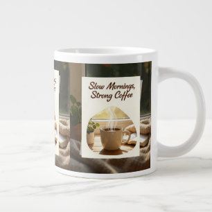 Grande Tasse Ralentir les matinées Café fort Mug de café cosy