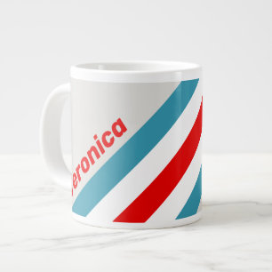 Grande Tasse Rayures de Thunderbird avec nom