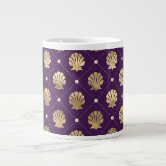 Grande Tasse Regal Purple et Gold Shell Jumbo Mug