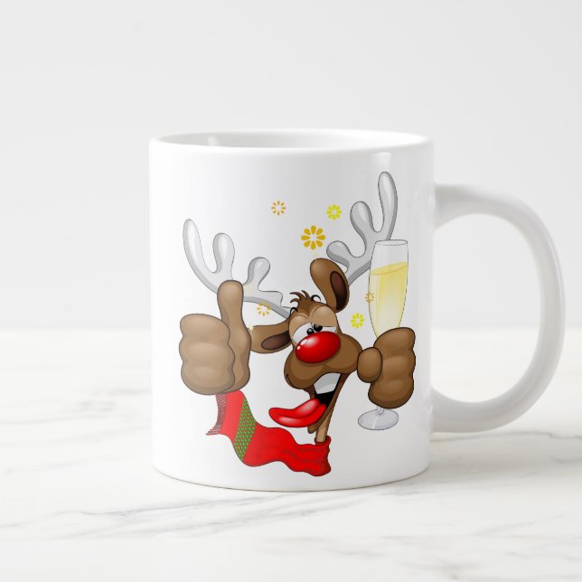 Grande Tasse Reindeer Drunk Funny Caractère de Noël (Droite)