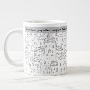Grande Tasse Réjouissez-vous toujours Black White Village 20 oz