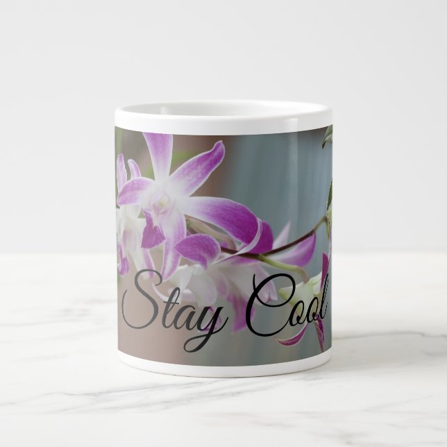 Grande Tasse Restez Cool Orchidées Design Mug (Devant)