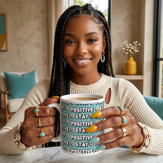 Grande Tasse Restez Positif (Créateur téléchargé)
