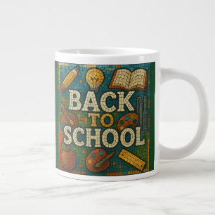 Grande Tasse Retour à l'école en mosaïque