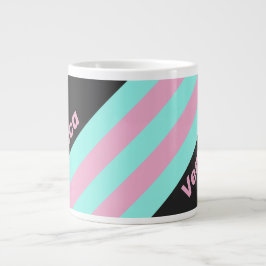 Grande Tasse Retro Night Prism Stripes with Name