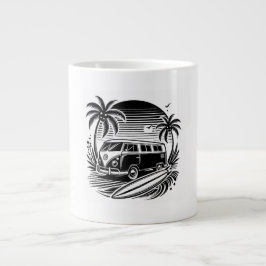 Grande Tasse Retro Surf Van & Palm Trees Design Spécialité Mug