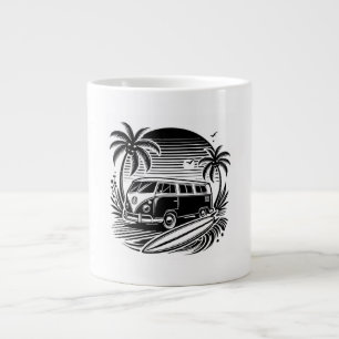 Grande Tasse Retro Surf Van & Palm Trees Design Spécialité Mug