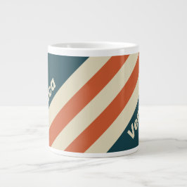 Grande Tasse Retro Wave Stripes with Name