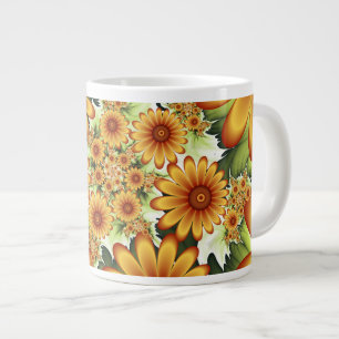 Grande Tasse Rêve Floral, Art Fractal Moderne Abstrait Fleur