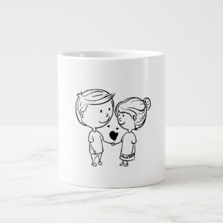 Grande Tasse Romantique Saint Valentin Couple Clipart Mug