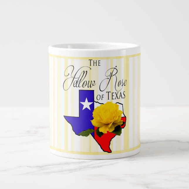 GRANDE TASSE ROSE JAUNE DU TEXAS JUMBO 20 OZ. MUG CAFÉ/SOUP (Devant)