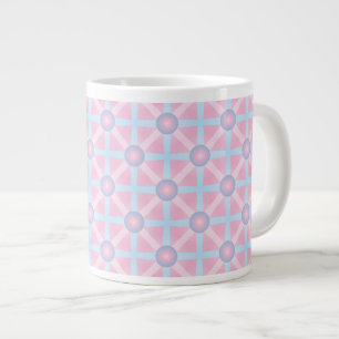Grande Tasse Rose mignon, violet et bleu clair Motif