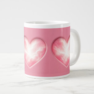 Grande Tasse Rose pastel rêveur Cœur de nuage lumineux éthéré